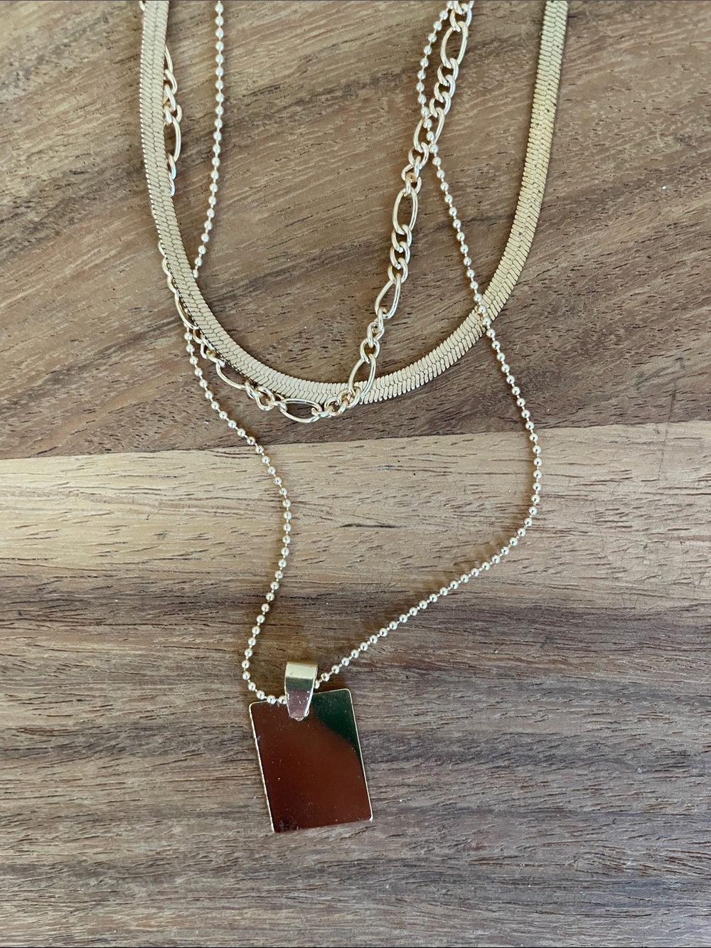 Gold Layered Pendant Necklace - Picture 4 of 4